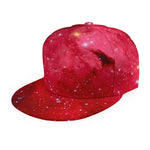 Red Galaxy Space Cloud Print Snapback Cap