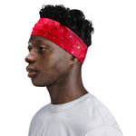 Red Galaxy Space Cloud Print Sports Headband