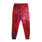 Red Galaxy Space Cloud Print Sweatpants