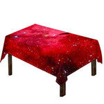 Red Galaxy Space Cloud Print Tablecloth