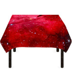Red Galaxy Space Cloud Print Tablecloth