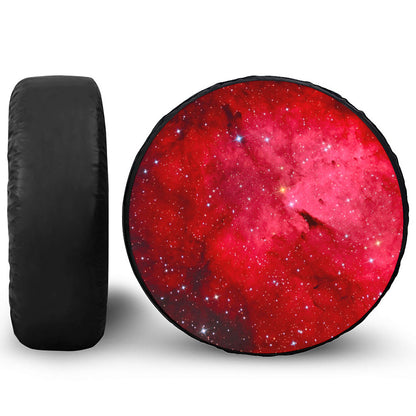 Red Galaxy Space Cloud Print Tire Cover