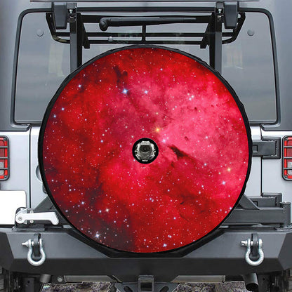 Red Galaxy Space Cloud Print Tire Cover With Camera Hole