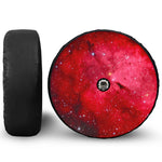 Red Galaxy Space Cloud Print Tire Cover With Camera Hole