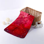 Red Galaxy Space Cloud Print Towel