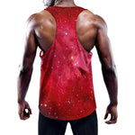 Red Galaxy Space Cloud Print Training Tank Top