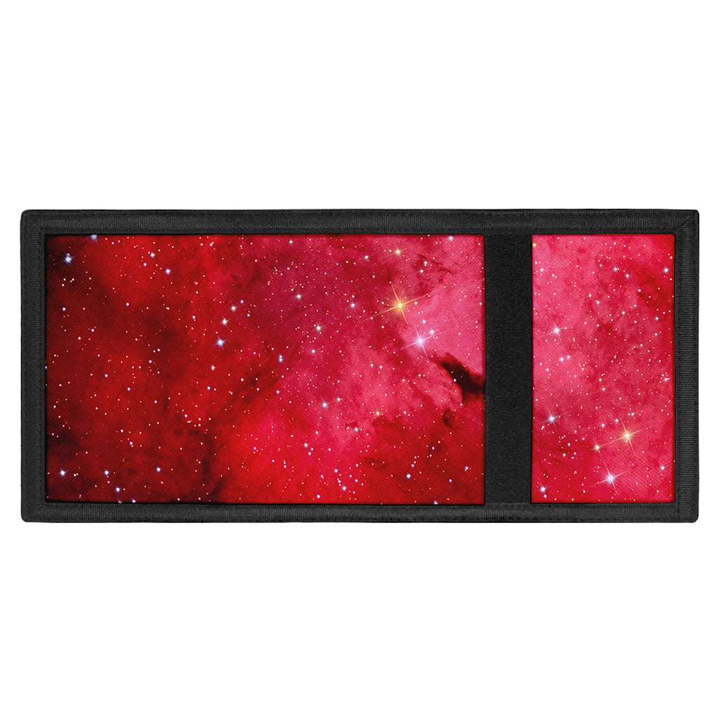 Red Galaxy Space Cloud Print Trifold Wallet