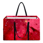 Red Galaxy Space Cloud Print Utility Tote Bag