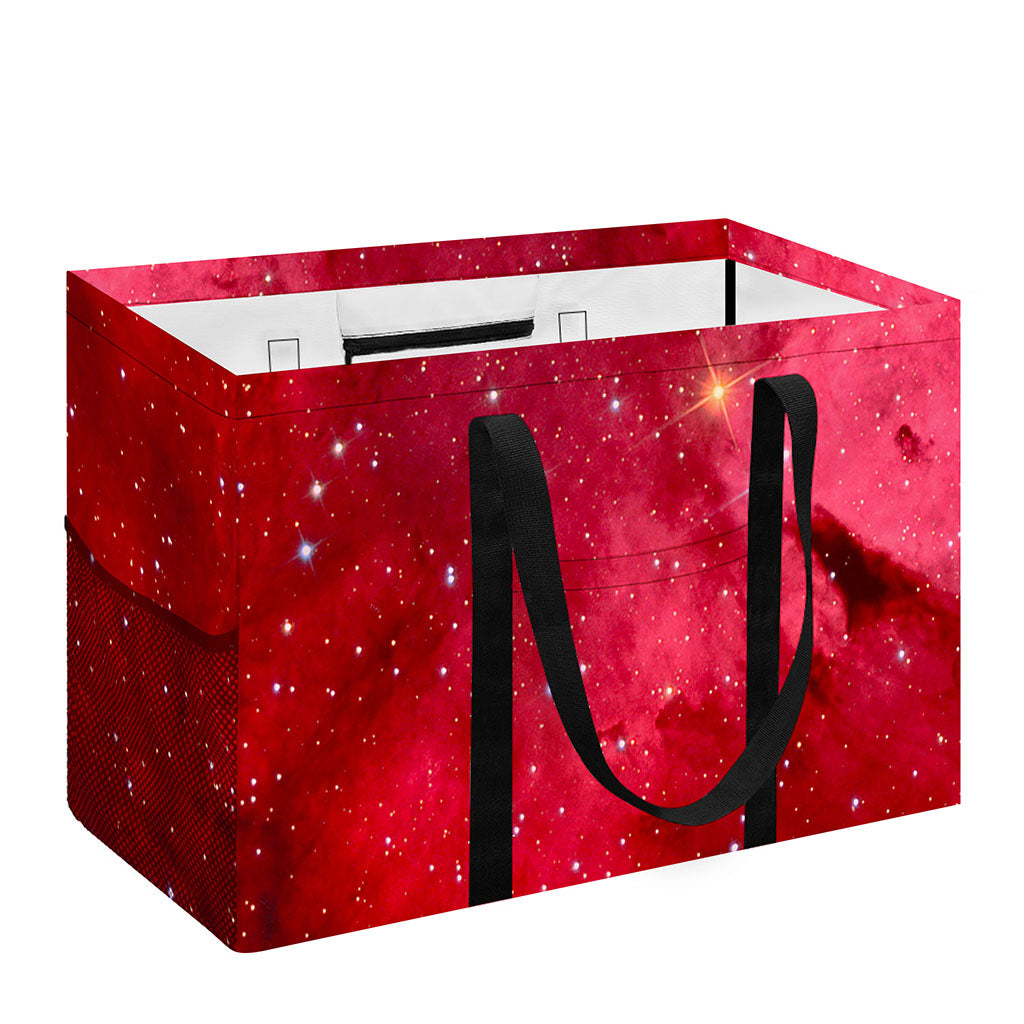 Red Galaxy Space Cloud Print Utility Tote Bag