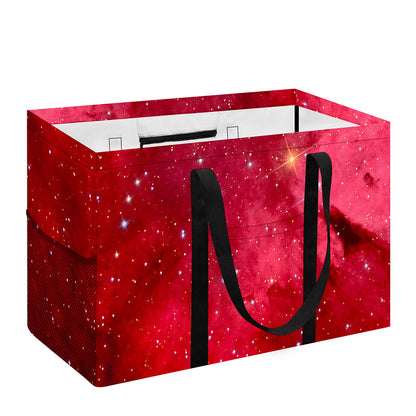 Red Galaxy Space Cloud Print Utility Tote Bag