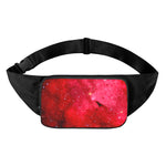 Red Galaxy Space Cloud Print Waist Bag