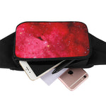 Red Galaxy Space Cloud Print Waist Bag