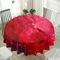 Red Galaxy Space Cloud Print Waterproof Round Tablecloth
