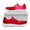 Red Galaxy Space Cloud Print White Running Shoes