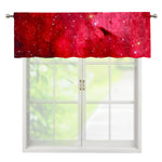 Red Galaxy Space Cloud Print Window Valance