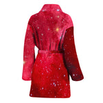 Red Galaxy Space Cloud Print Women's Bathrobe