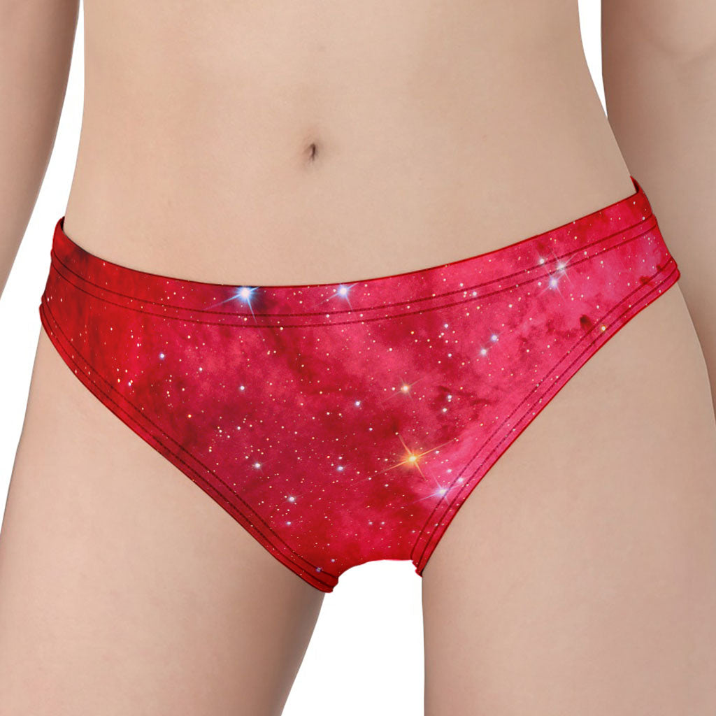 Red Galaxy Space Cloud Print Women's Panties