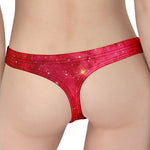 Red Galaxy Space Cloud Print Women's Thong