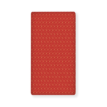 Red Geometric Japanese Pattern Print Baby Crib Sheet