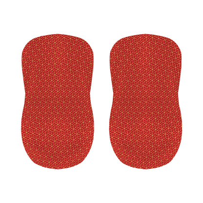 Red Geometric Japanese Pattern Print Bar Stool Covers