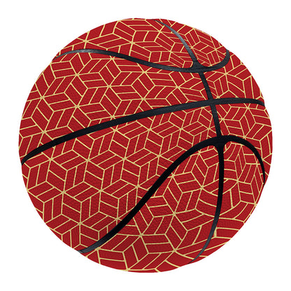 Red Geometric Japanese Pattern Print Basketball