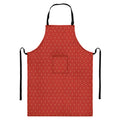 Red Geometric Japanese Pattern Print Bib Apron With Pocket