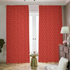 Red Geometric Japanese Pattern Print Blackout Pencil Pleat Curtains