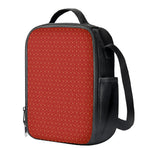 Red Geometric Japanese Pattern Print Crossbody Lunch Bag