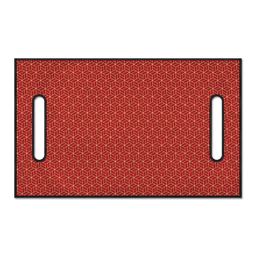 Red Geometric Japanese Pattern Print Golf Cart Seat Cover