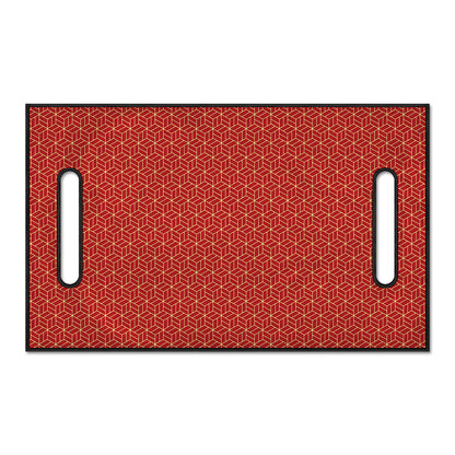 Red Geometric Japanese Pattern Print Golf Cart Seat Cover
