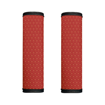 Red Geometric Japanese Pattern Print Handle Covers