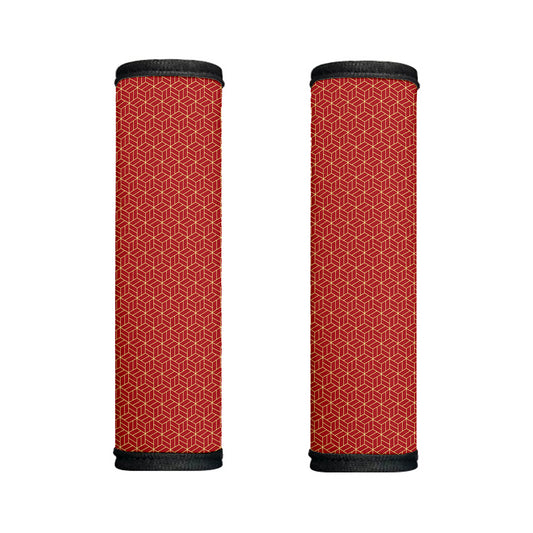 Red Geometric Japanese Pattern Print Handle Covers