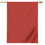 Red Geometric Japanese Pattern Print House Flag