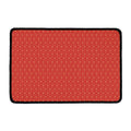 Red Geometric Japanese Pattern Print Kitchen Mat