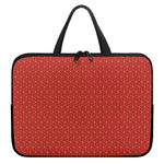 Red Geometric Japanese Pattern Print Laptop Sleeve With Handle