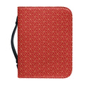 Red Geometric Japanese Pattern Print Leather Bible Cover