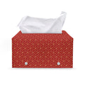 Red Geometric Japanese Pattern Print Leather Tissue Box Cover