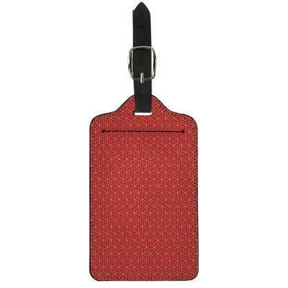 Red Geometric Japanese Pattern Print Luggage Tag