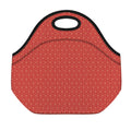 Red Geometric Japanese Pattern Print Neoprene Lunch Bag