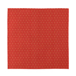Red Geometric Japanese Pattern Print Silk Bandana
