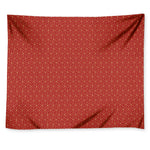 Red Geometric Japanese Pattern Print Tapestry
