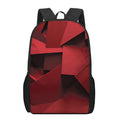 Red Geometric Print 17 Inch Backpack