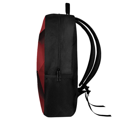 Red Geometric Print 17 Inch Backpack