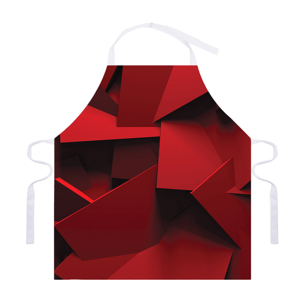 Red Geometric Print Adjustable Apron