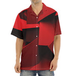 Red Geometric Print Aloha Shirt