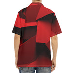 Red Geometric Print Aloha Shirt