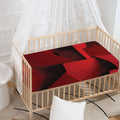 Red Geometric Print Baby Crib Sheet