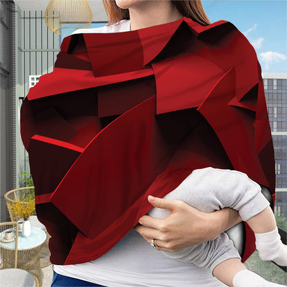 Red Geometric Print Baby Seat Cover