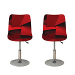 Red Geometric Print Bar Stool Covers