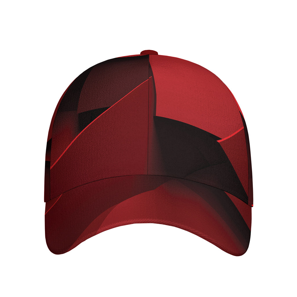 Red Geometric Print Baseball Cap